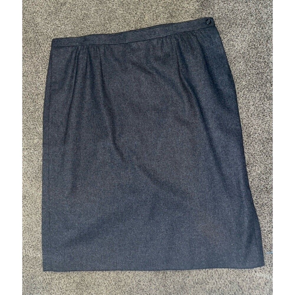 Vintage Pendleton Skirt 20W Gray 100% Virgin Wool Pencil Charcoal Made USA - Picture 2 of 7